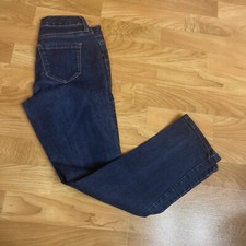 Crown & Ivy Straight Leg Women's size 4 Petite Short Dark Wash Blue Denim Jeans