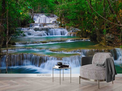 3D River Woods Landscape Nature Wallpaper Wall Murals Removable Wallpaper