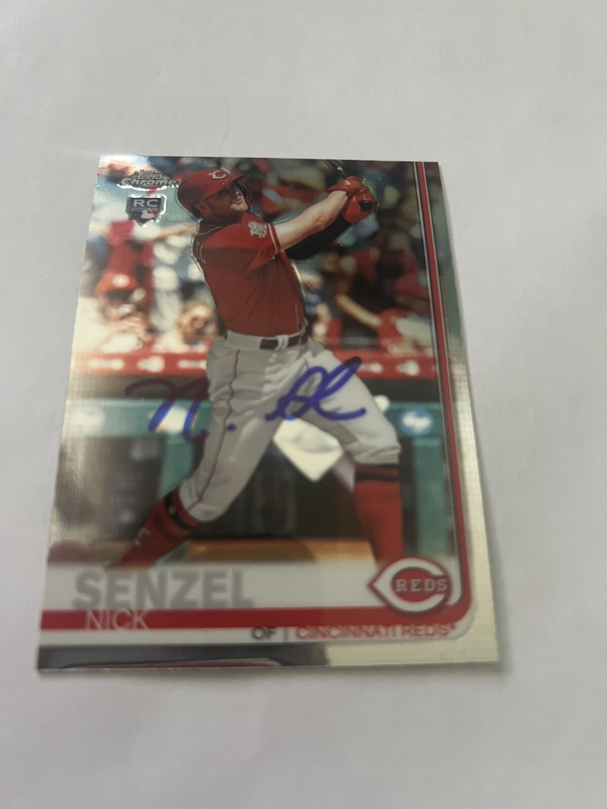Nick Senzel Signed 2019 Topps Chrome Rookie Card Reds Washington Nationals Auto