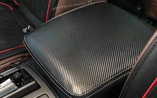 Black Leather Console Armrest Lid Box Holster For Nissan Armada Patrol 17-2020 - Picture 9 of 9