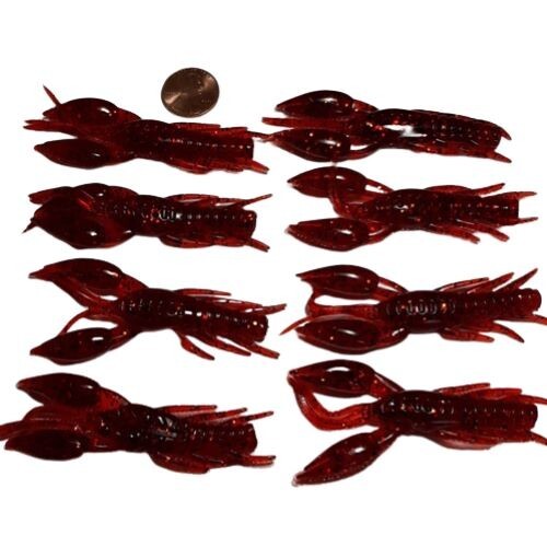 WHFR Crawdads Soft Plastic Fishing Lures Red Sparkle 8 Per Pack eBay