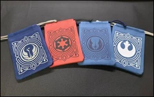 BEAUTIFUL HAND CRAFTED  BAGS  STAR WARS, COINS, DICE, DND, 6"X5 " ULTRASUEDE