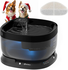 Wireless Dog Water Fountain, Battery Operated Dog Water Dispenser with Motion Se