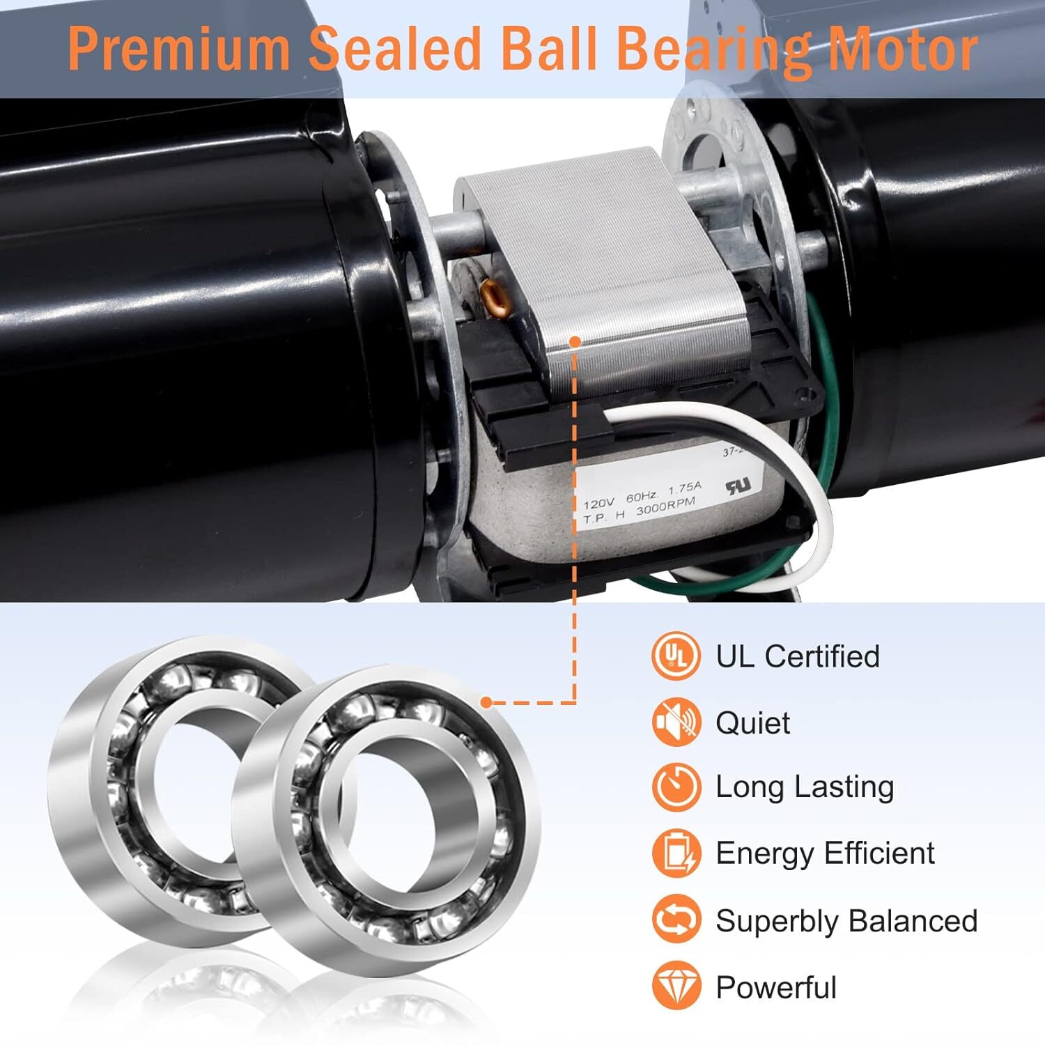812-4900 Convection Blower Fan for Quadrafire 1200i Classic Bay Insert, Castile