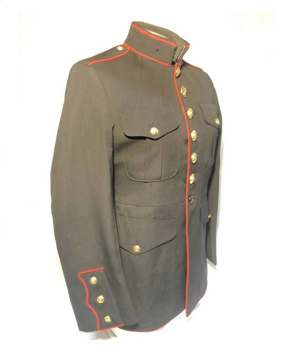 USMC MEN'S 32L DRESS COAT BLUE MC 2312 POLY WOOL BLUES UNIFORM