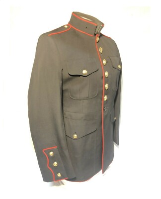 princess polly baby blue dress USMC MEN'S 32L DRESS COAT BLUE MC 2312 POLY WOOL BLUES UNIFORM MARINE Small  Size