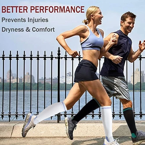 3Pairs Sports Compression Socks Professional Running Fitness Socks Slim Legs - Picture 3 of 12