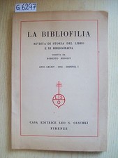 LA BIBLIOFILIA - DISPENSA 1 - EDITRICE OLSCHKI - 1982