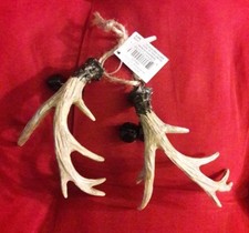 Christmas Tree Holiday Hanging Ornament Deer Antler Lodge Theme 5" NEW