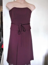 BNWOT LADIES BURGUNDY CHIFFON 2 PC COCKTAIL SUIT DESSY 12 USA 10 BUSTIER TOP