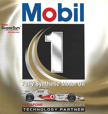 Mobil Formula 1 McLaren Mercedes  Package Label Sticker