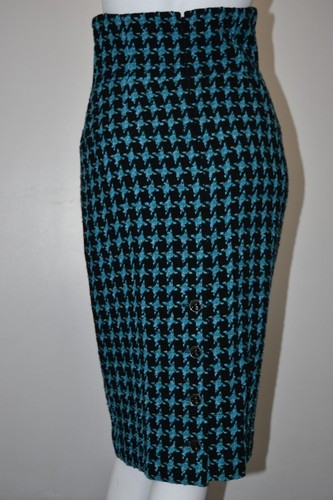 $2200 NEW Chanel Wool Tweed MIDI Skirt Black Check Houndtooth Pencil 40 42 44 - Picture 6 of 20