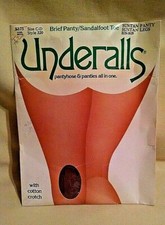 UNDERALLS PANTYHOSE NEW NOS SEALED 1986 SUNTAN HOSE PANTY HANES SIZE C-D 320.