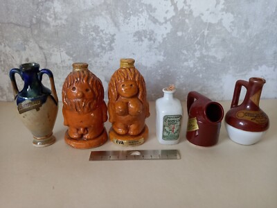 Vintage ceramic mini liquor bottles.Set of 6 pieces.