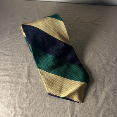 Robert Talbott Vintage Blue Gold Green Men s Tie 100% Silk Handmade in USA