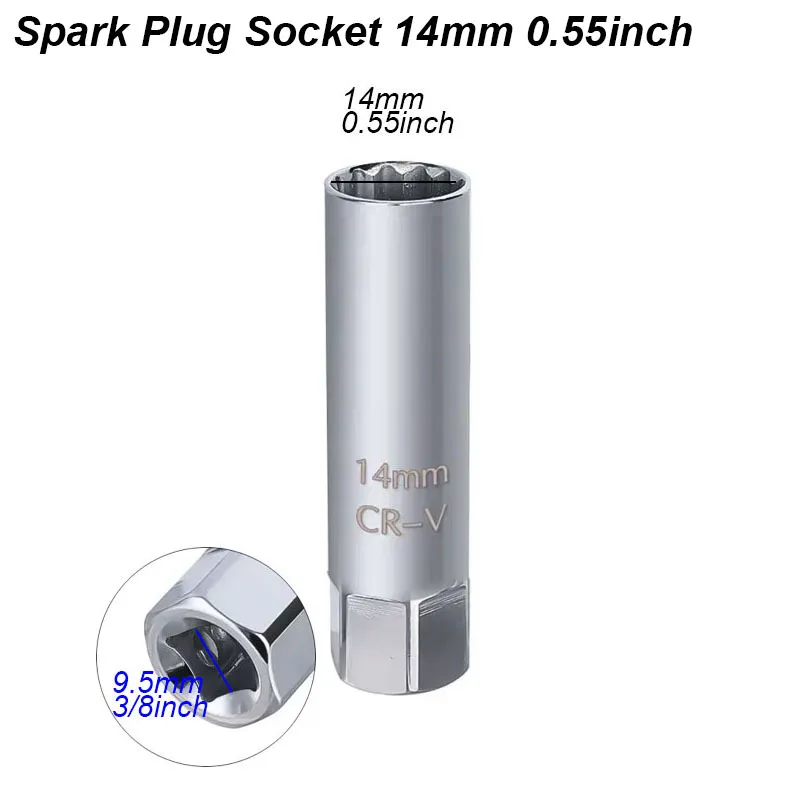 Spark Plug Socket Wrench Adapter Magnetic Removal Tool UK Kit