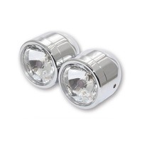 Highsider Motorrad Doppel-Scheinwerfer Set Chrom Fern- & Abblendlicht E-GeprüFt