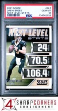 2021 PANINI SCORE NEXT LEVEL STATS #NL7 DREW BREES SAINTS HOF PSA 10