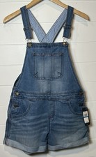 Tommy Hilfiger Denim Short Overalls Girls XL 16 Nolita Wash NWT