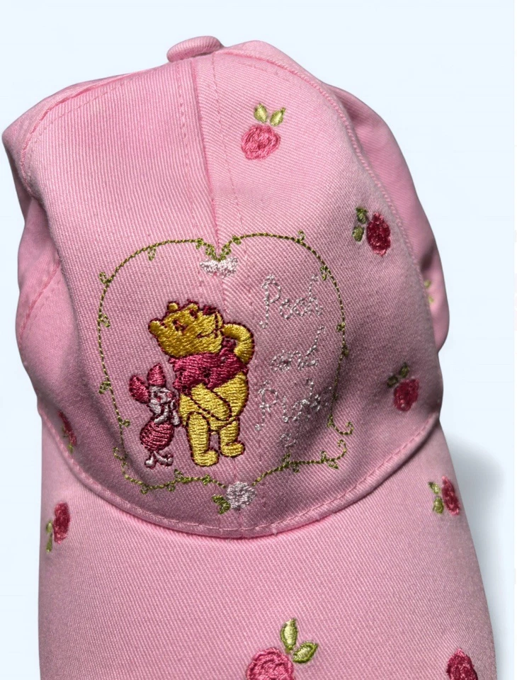 Gorra de béisbol ajustable bordada rosa Pooh Bear & Piglet, talla 2T - 3T Foto 4 de 4