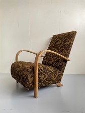 Vintage bentwood low lounge chair Halabala style armchair project piece