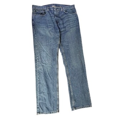 Levi Strauss 505 Regular Fit Straight Leg Jeans Mens W36 L34 Blue Denim
