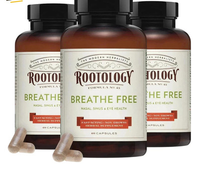 Rootology Breathe Free - Natural Nasal & Sinus Relief - Fast-Acting (3 Packs)