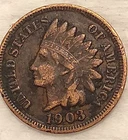 1903 Indian Head Cent Penny 1C - VF/F - #14097