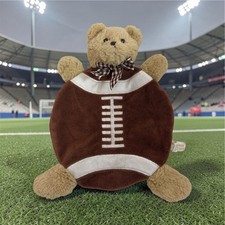 Bearington Baby Bear Blankie Football Shaped Lovey Soft Brown Boy