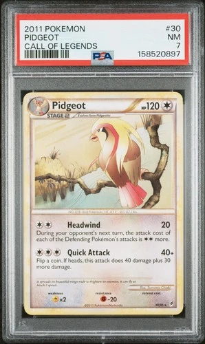 2011 POKEMON CALL OF LEGENDS #30 PIDGEOT PSA 7
