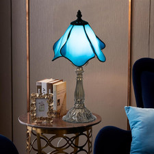 Tiffany Table Lamp,3 Color-Temperature Flowers Stained Glass Lamp,8 Inch Tiffany