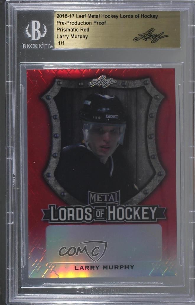 2016-17 Leaf Metal Pre-Production Proof Red Prismatic 1/1 Larry Murphy HOF 1b8