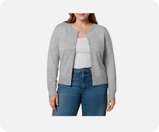 NEW GAP Womens Crewneck Cardigan Sweater NWT XXL 100 Cotton Gray