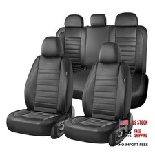 Car Seat Covers Full Set, Luxury Leather Car Seat Covers, FullSet Black