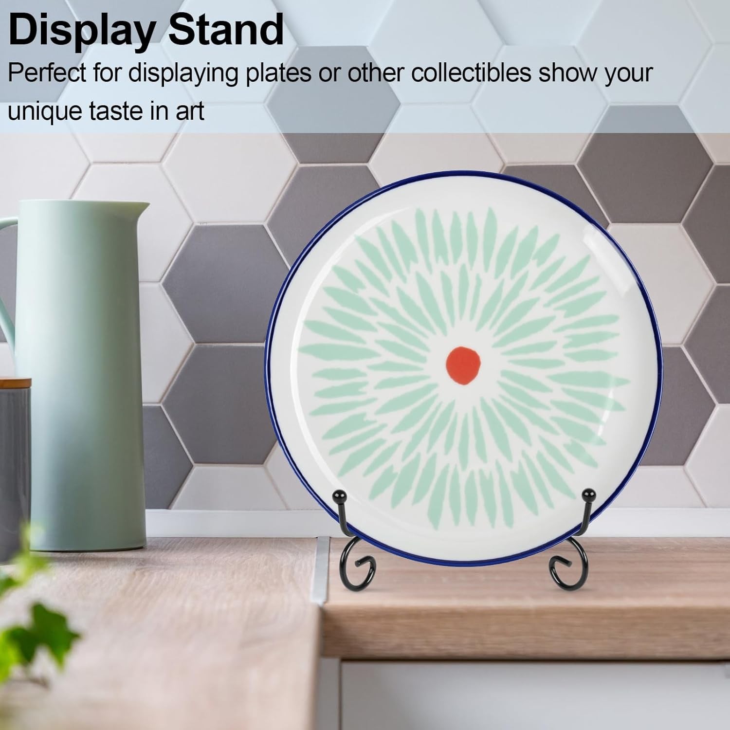 vivinin 4 Pack Plate Stands For Display,Plate Holder 6 '',Picture Frame Stand of