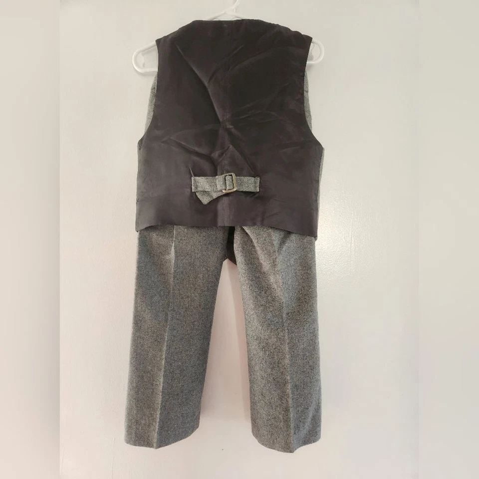 Conjunto de traje chaleco y pantalón mezcla de lana JANIE AND JACK talla 4 Foto 2 de 4