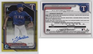 2024 Bowman Chrome Prospect Yellow Refractor /75 Curley Martha #CPA-CM Auto