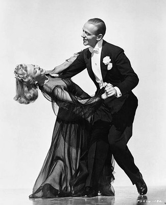 Fred Astaire and Marjorie Reynolds perform a dance from the film H- Old Photo