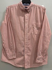 Chaps Easy Care Mens Long Sleeve Button Down Striped Shirt Size XL Pre-Owned