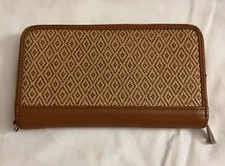 Thirty-One Jewell Diamond Straw All About The Benjamins Zip Around Wallet