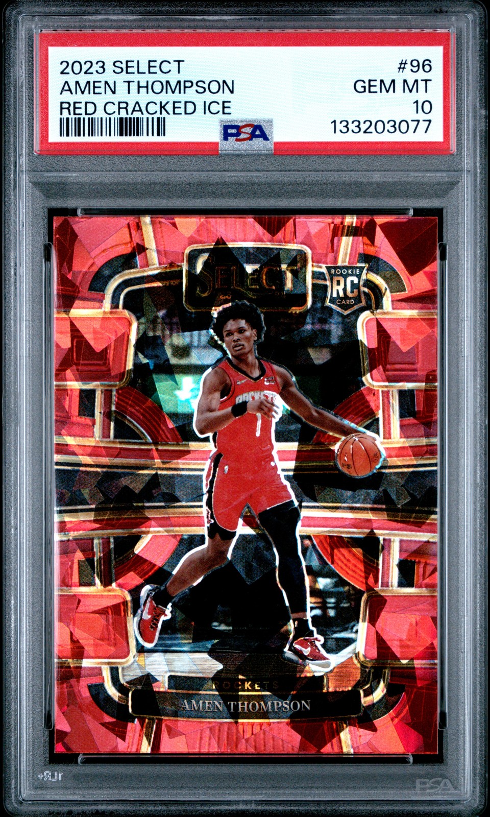 2023 PANINI SELECT RED CRACKED ICE #96 AMEN THOMPSON PSA 10
