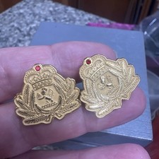 Vintage Cunard World Club Gold Member Pin Badge X2
