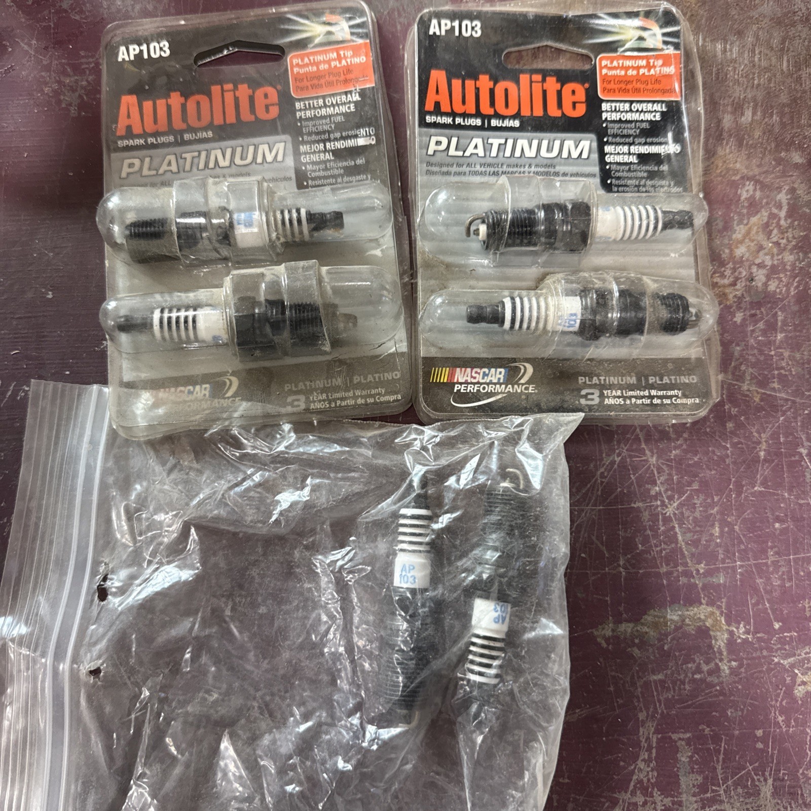 Qty 6 - Autolite Platinum Core Spark Plug Resistor AP103