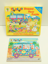 Vintage Children's TV Show Playdays x2 Puzzles - 16 Piece Floor & Wooden Bus
