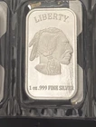 Indian Head Buffalo  1 Ounce Silver Bar Uncirculated Sealed in Plastic