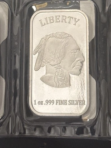 Indian Head Buffalo  1 Ounce Silver Bar Uncirculated Sealed in Plastic