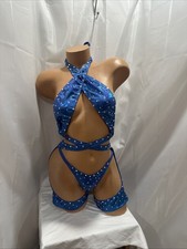 Exotic stripper wear dance wear 2 pcs Royal Blue ONE SIZE FITS MOST
