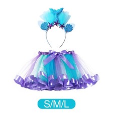 Tutu Skirt Dress with Headband Outfits Performance Mermaid Costume for Girls