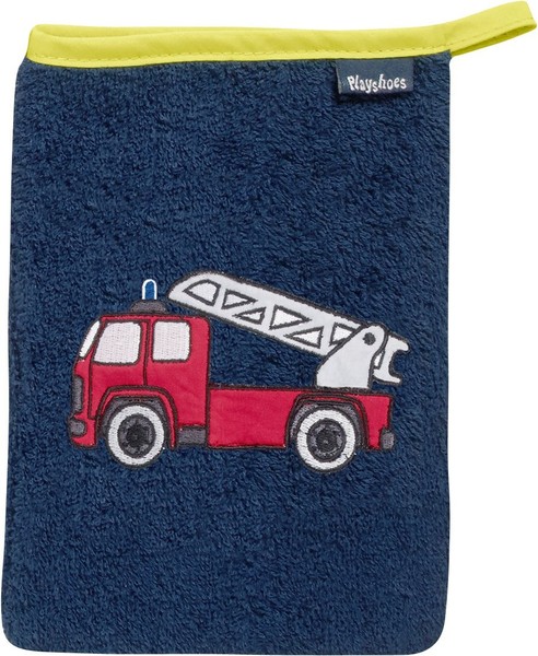 Waschhandschuh Frottee Feuerwehr Blau 340094 Kinder Badetuch Playshoes-image