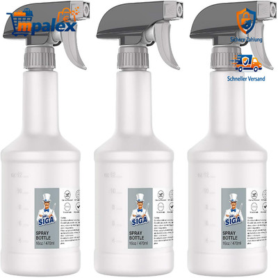 MR.SIGA 473 ml Sprühflasche 3er-Pack HDPE wiederverwendbar